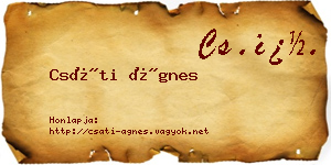 Csáti Ágnes névjegykártya