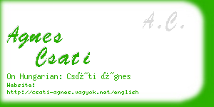 agnes csati business card